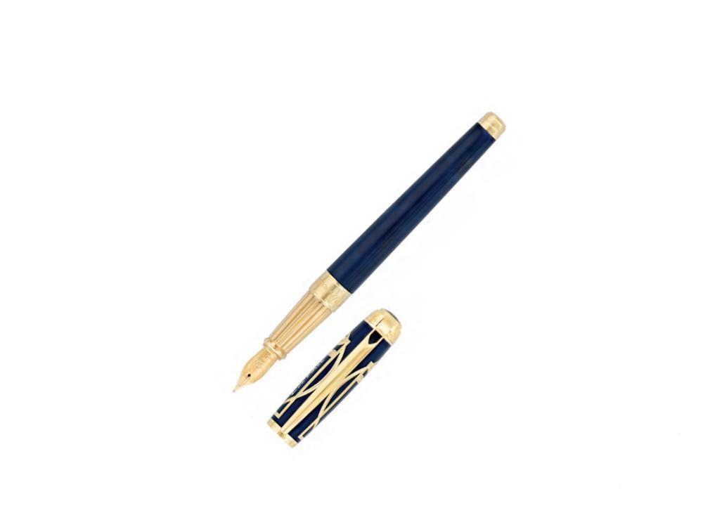 S.T. Dupont Line D Vitruvian Man Animation Fountain Pen, Gold, 410040L