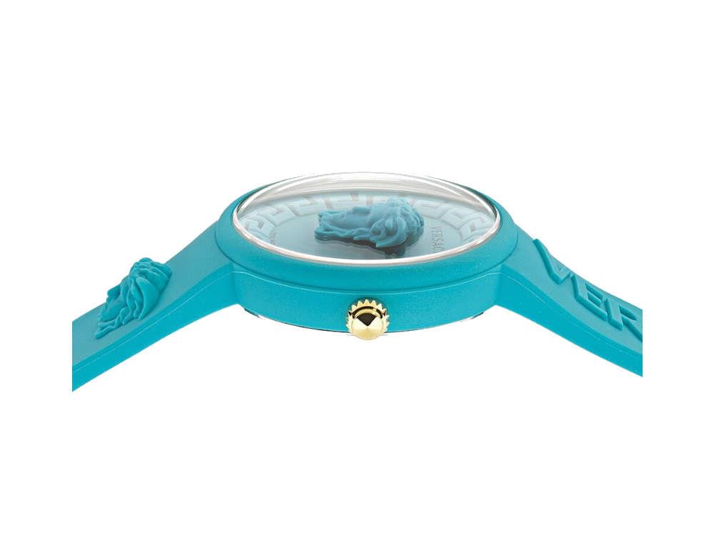 Versace Medusa Pop Quartz Watch, Silicon, Turquoise, 39 mm, VE6G00423