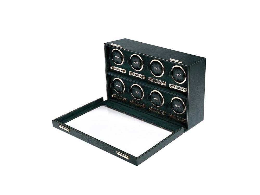 WOLF British Racing Watch winder, 8 Watches, Green, 792541
