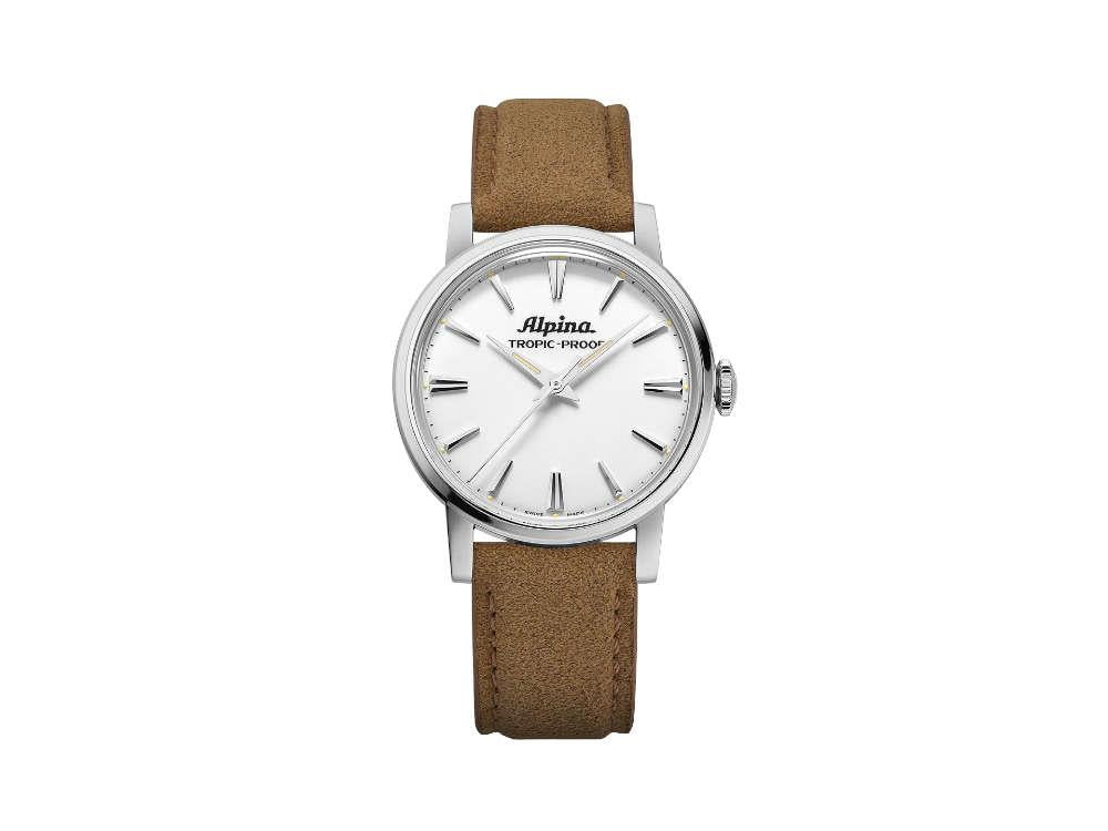Alpina Heritage Tropic-Proof Handwinding Watch, 34 mm, White, AL-480S2H6