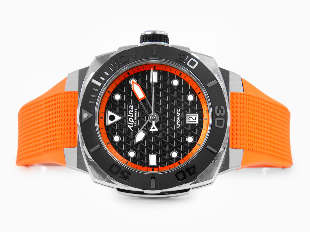 Alpina Seastrong Diver Extreme Automatic Watch Orange 39 mm AL 525B Iguana Sell UK