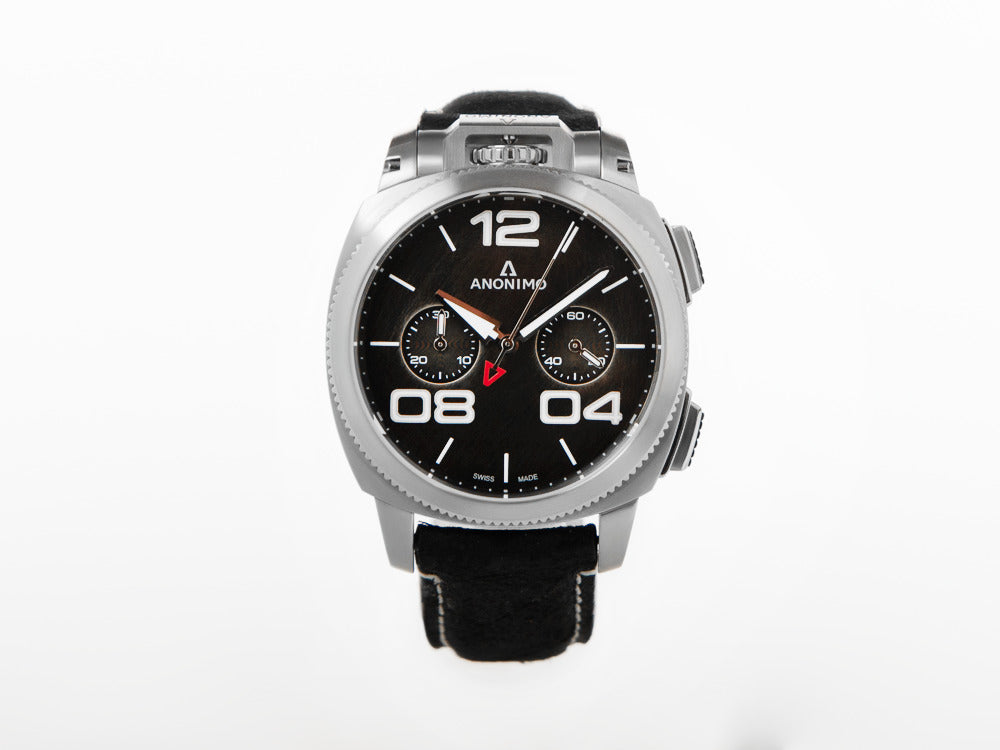 Anonimo Militare Chrono Automatic Watch, Black, 43,4 mm, AM-1120.01.001.A01