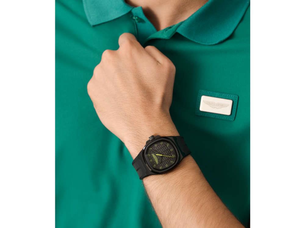 Aston Martin Icon GPQ Quartz Watch, Recycled Steel, Black, 40 mm, MTIG1F503