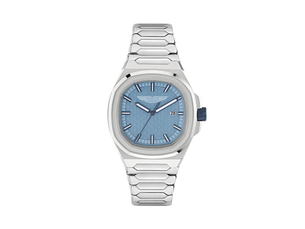 Aston Martin Icon GPQ Quartz Watch, Recycled Steel, Blue, 42 mm, MTIG2S605