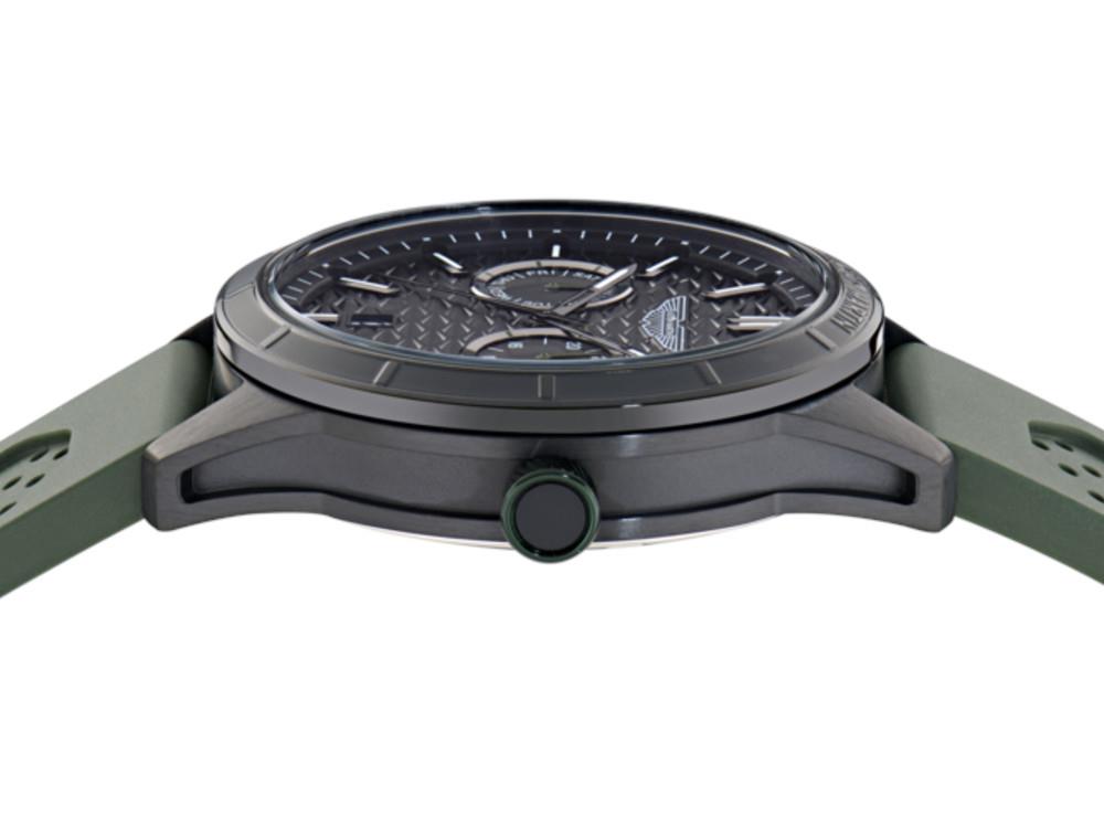 Aston Martin Icon HDL Quartz Watch, Recycled Steel, Black, 42 mm, MTIH2S604