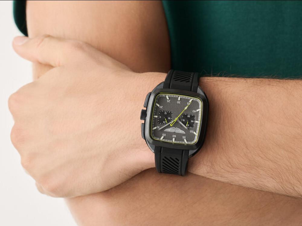 Aston Martin Icon ULT Quartz Watch, Recycled Steel, Black, 40 mm,  MTIU1S605