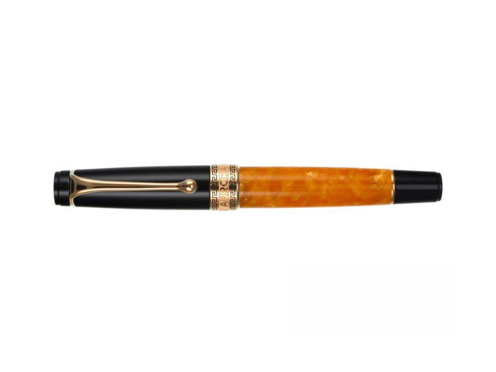 Aurora Optima O' Sole Mio Rollerball pen, Auroloide, Orange, Rose Gold, 975-NAO