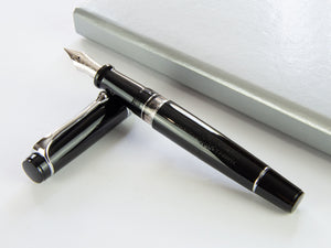 Aurora Optima Fountain Pen, Resin, Black, Chrome Trim, 997CN