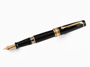Aurora Optima Fountain Pen, Resin, Black, Gold plated, 997N