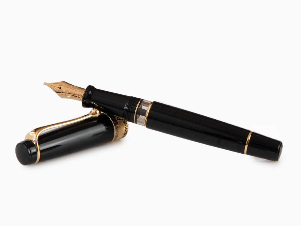 Aurora Optima Fountain Pen, Resin, Black, Gold plated, 997N