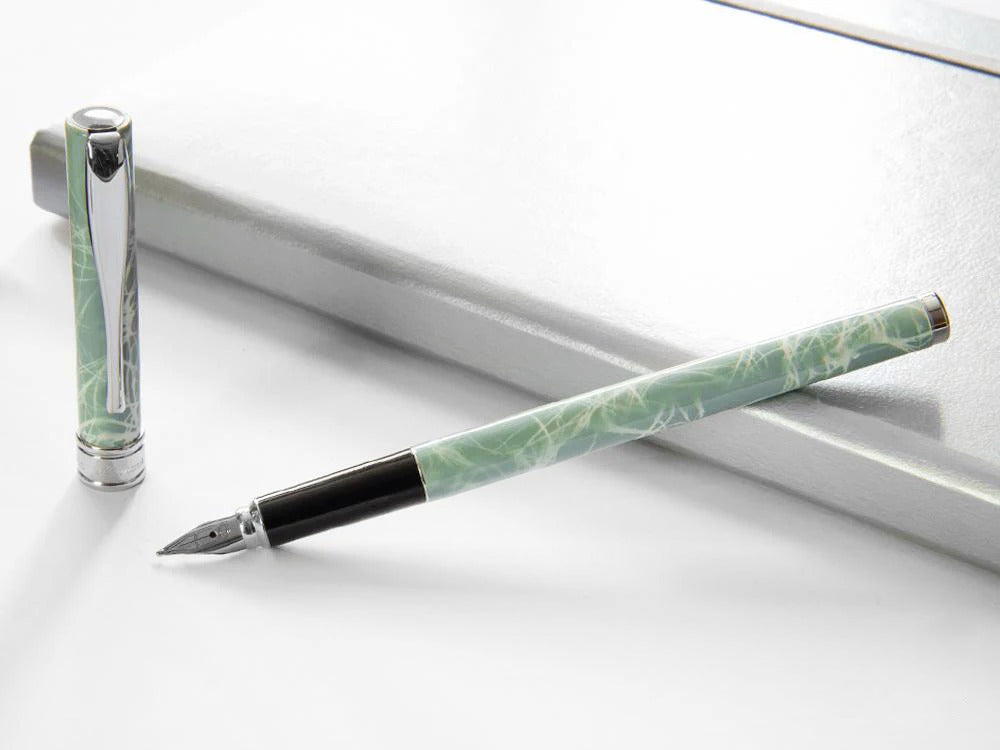 Aurora Magellano Fountain Pen, Lacquer, Chrome Trim, Blue, A18CA