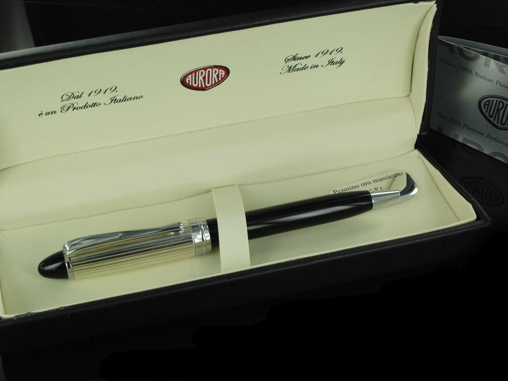 Aurora Ballpoint Pen Ipsilon Silver - Sterling Silver & Black - B34CN