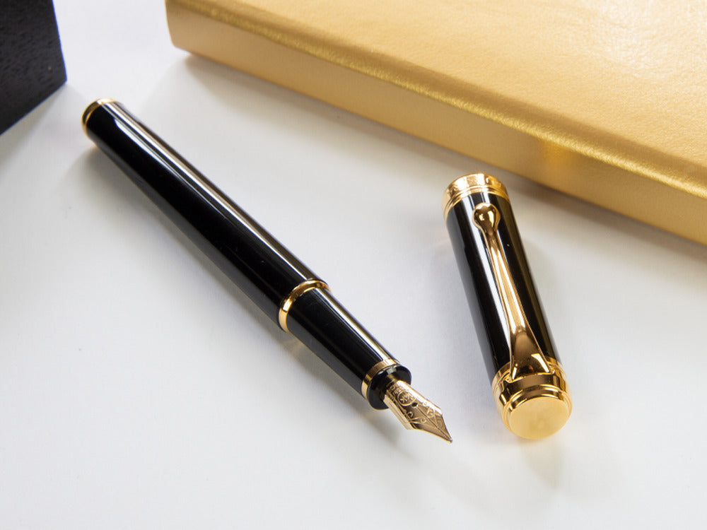 Aurora Talentum Finesse Fountain Pen, Resin, Gold trim, Black, D13-DN