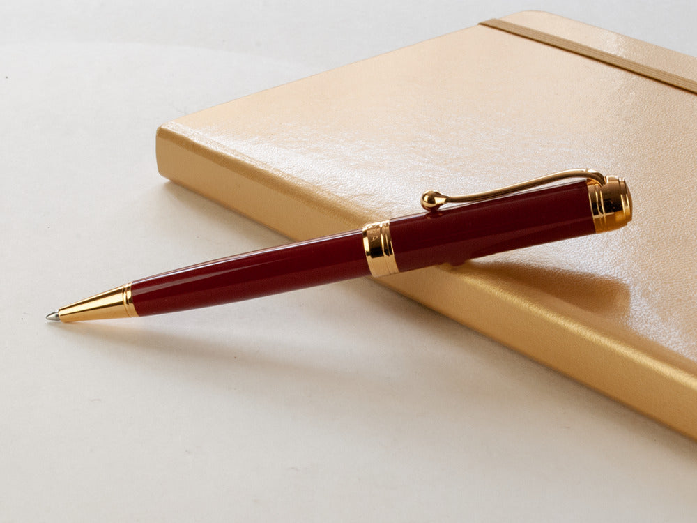 Aurora Talentum Ballpoint pen, Resin, Burgundy, PVD Gold Trims, D32X