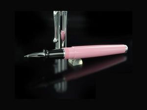 Aurora Talentum Big Roller Pen - Pink Resin and Chrome Cap - D71CP