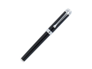 Aurora Talentum Roller Pen - Black Resin & Chrome Trims - D73N
