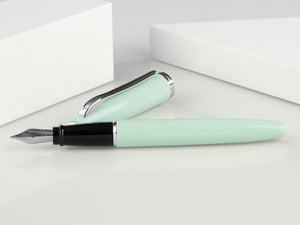 Aurora Style Fountain Pen, Resin, Silver trim, Aquamarine, E12AC