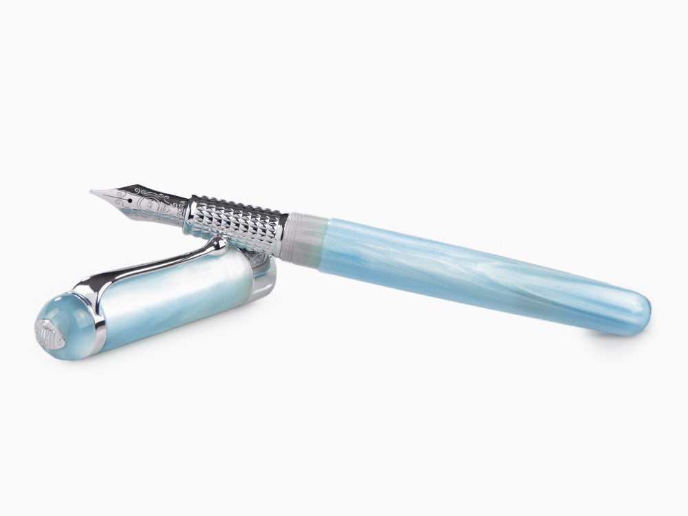 Aurora Alpha Sky Fountain Pen, Resin, Chrome Trim, H11CA