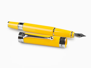 Aurora EDO Fountain Pen, Resin, Chrome Trim, Yellow, O11-Y