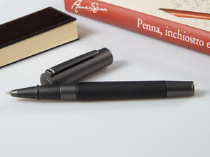Aurora TU Full Metal Black Rollerball pen, Resin, Ruthenium trim, Black, T70-CRN