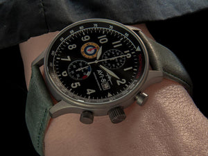 AVI-8 Hawker Hurricane Quartz Watch, Grey, 42 mm, Chronograph, AV-4011-0D