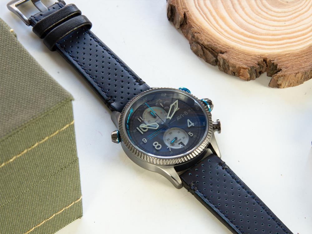 AVI-8 Hawker Hunter Duke Chronograph Colerne Quartz Watch, Grey, AV-4080-02