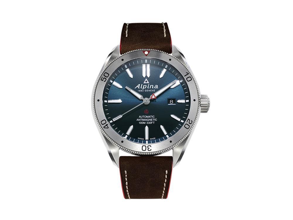 Alpina Alpiner 4 Automatic Watch, AL-525, Blue, 44mm, Leather strap