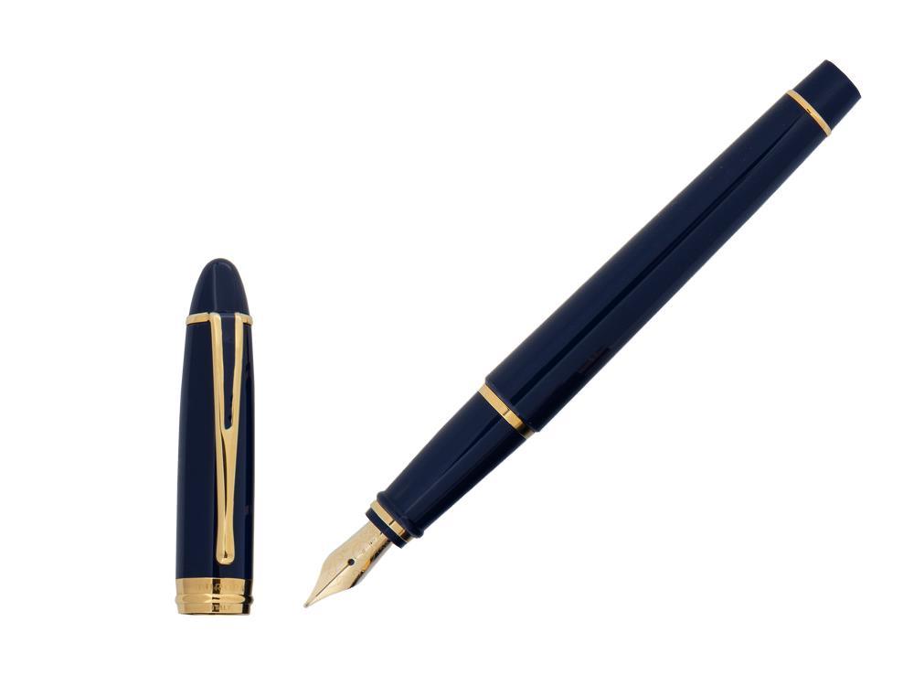 Aurora Ipsilon De Luxe Fountain Pen Blue Resin B12B