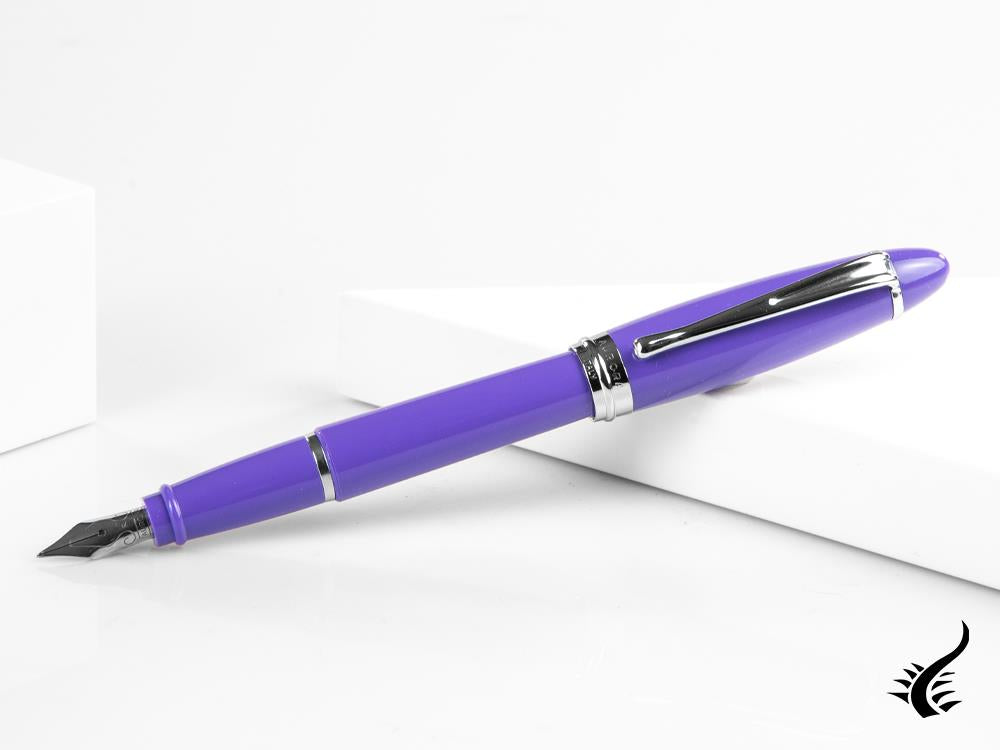 Aurora Ipsilon Spring Fountain Pen, Resin, Purple, Chrome Trim, B11-CVI