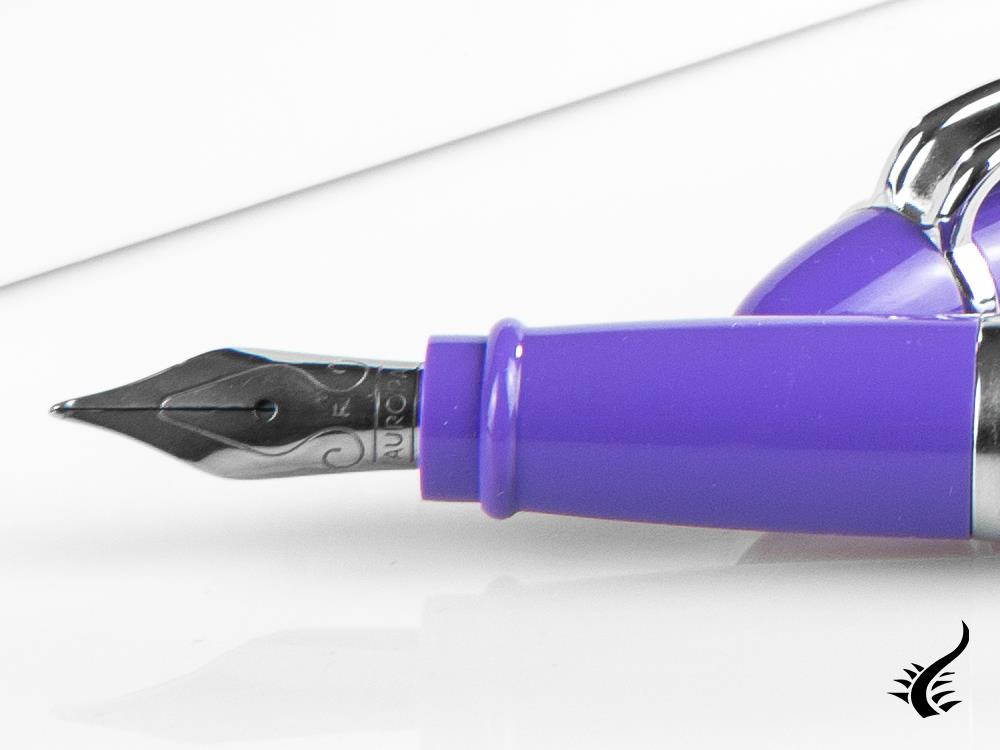 Aurora Ipsilon Spring Fountain Pen, Resin, Purple, Chrome Trim, B11-CVI