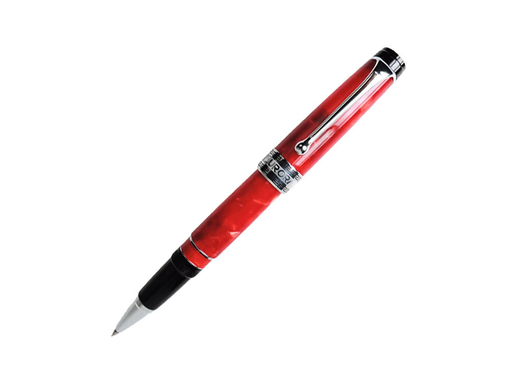 Aurora Optima Rossa Rollerball Pen, Auroloide, Chrome Trim, 975-CRA