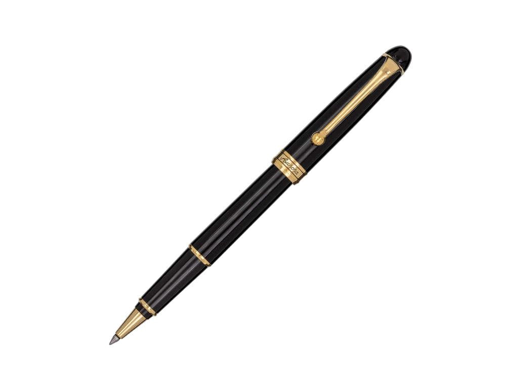 Aurora 88 Rollerball pen, Resin, Black, Gold plated, 870
