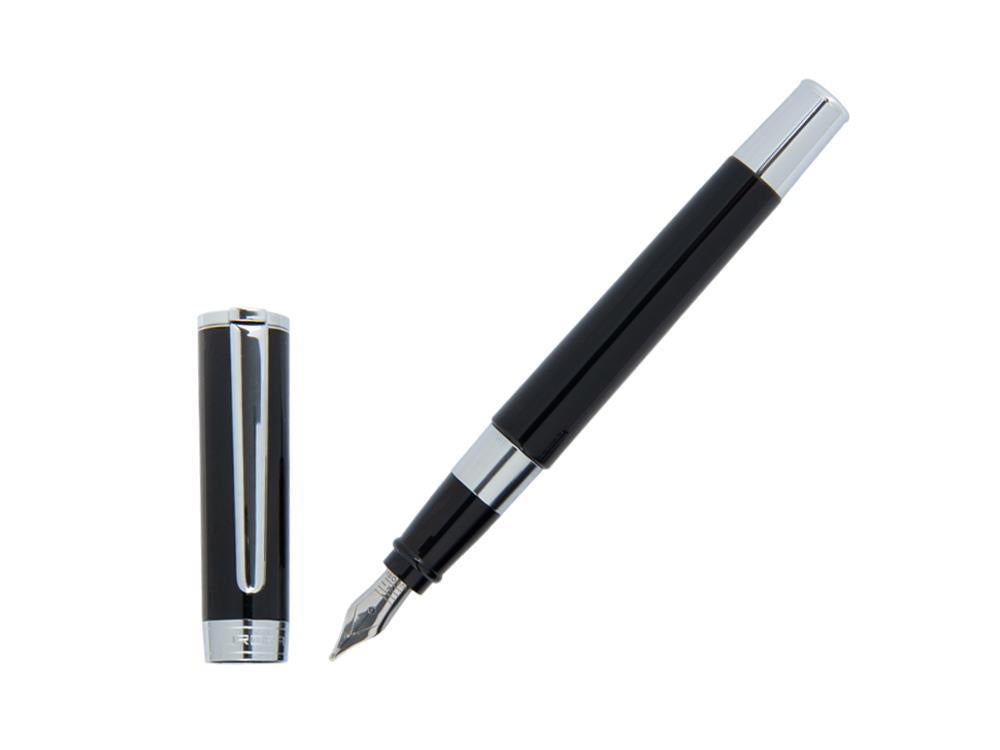 Aurora TU Fountain Pen - Black Resin - Chromed - T11N