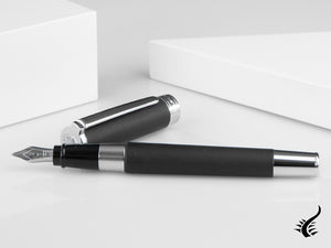 Aurora TU Fountain Pen - Matte Black Resin - Chromed - T10N