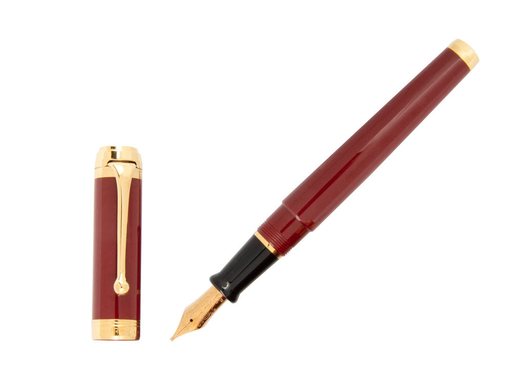 Aurora Talentum Big Fountain Pen, Resin, Gold plated, Burgundy, D12X