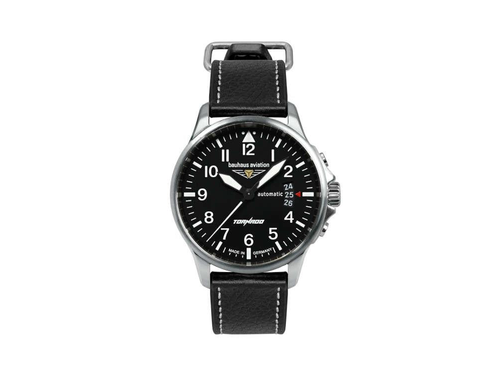 Bauhaus Aviation Tornado Automatic Watch, Black, 40 mm, Miyota 9015, 2760-2