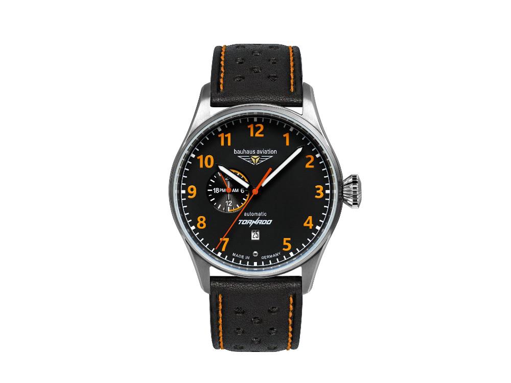 Bauhaus Aviation Tornado Automatic Watch, Black, 42 mm, Día, 2764-5