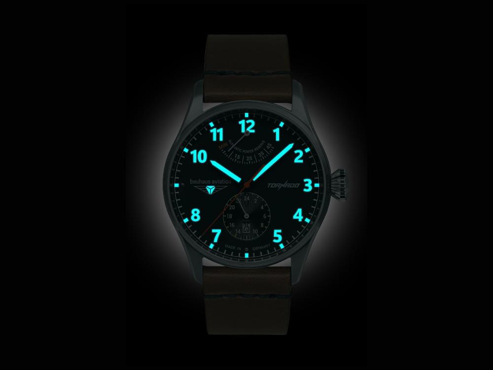 Bauhaus Aviation Tornado Automatic Watch, Black, 42 mm, Day, 2790-2