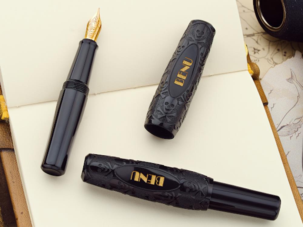 Benu Pixie Jolly Roger Fountain Pen, Resin, Black, 24.2.37.6.0
