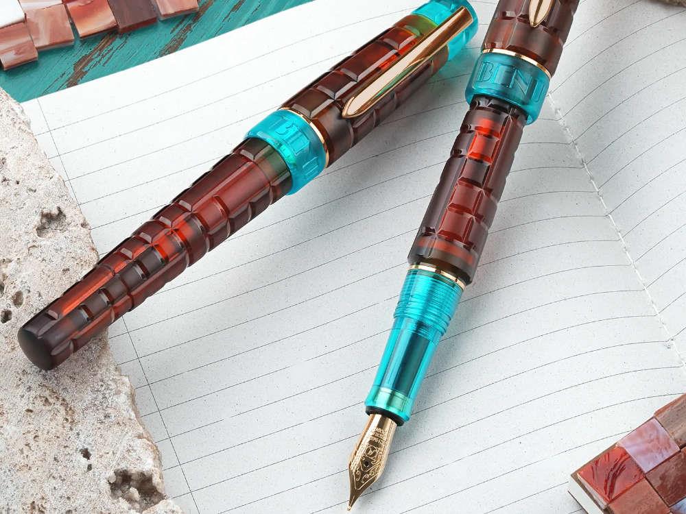 Benu Tessera Ribbon Turquoise Fountain Pen, Amber, 25.2.32.6.0-S