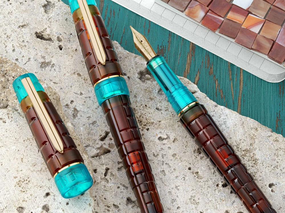 Benu Tessera Ribbon Turquoise Fountain Pen, Amber, 25.2.32.6.0-S