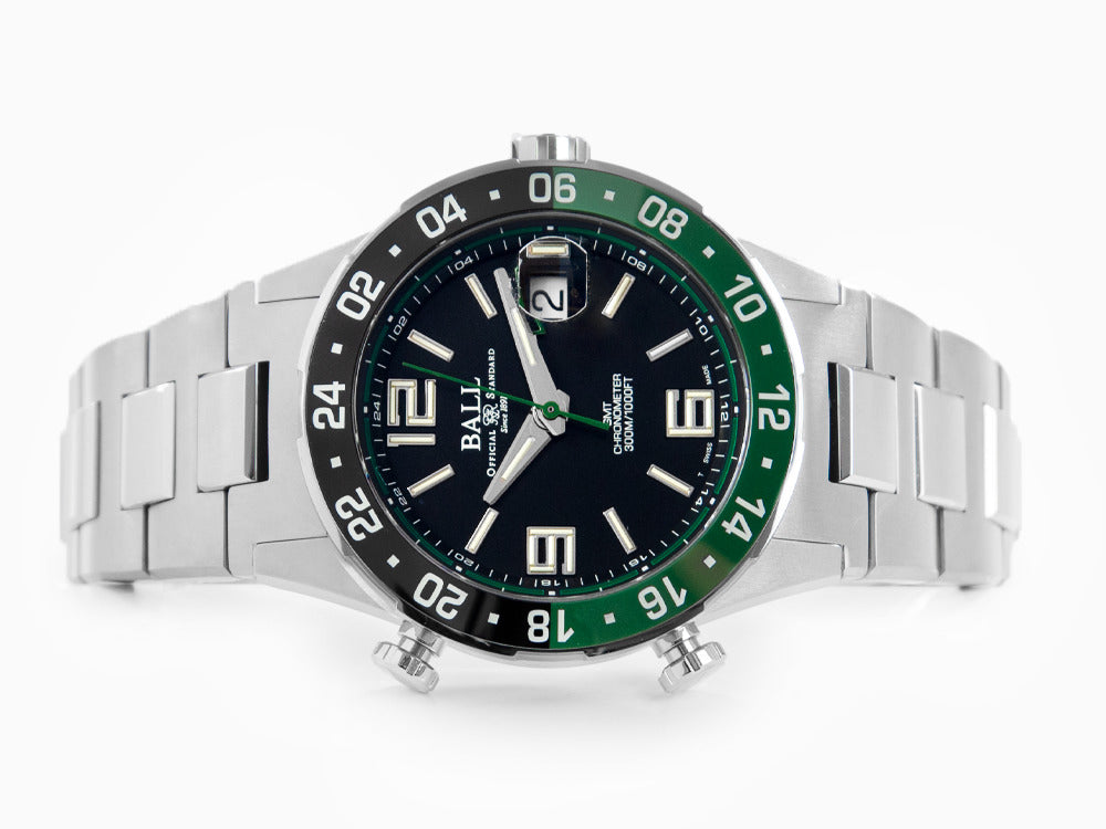 Ball Roadmaster Pilot GMT Automatic Watch, COSC, Black, 40 mm, DG3038A-S3C-BK