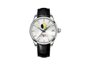 Ball Trainmaster Moon Phase Ladies Automatic Watch, Ball RR1801, NL3082D-LLJ-WH