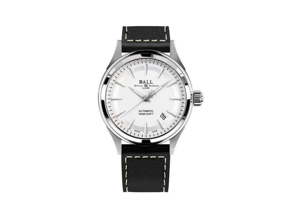 Ball Fireman Victory Automatic Watch, White, Leather strap, NM2098C-LF4J-SL