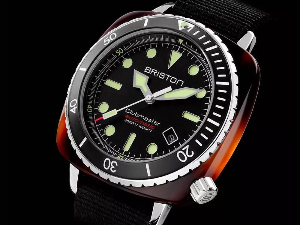 Briston Clubmaster Diver Automatic Watch Black 44 mm 21644.SA.T.1.N Iguana Sell UK