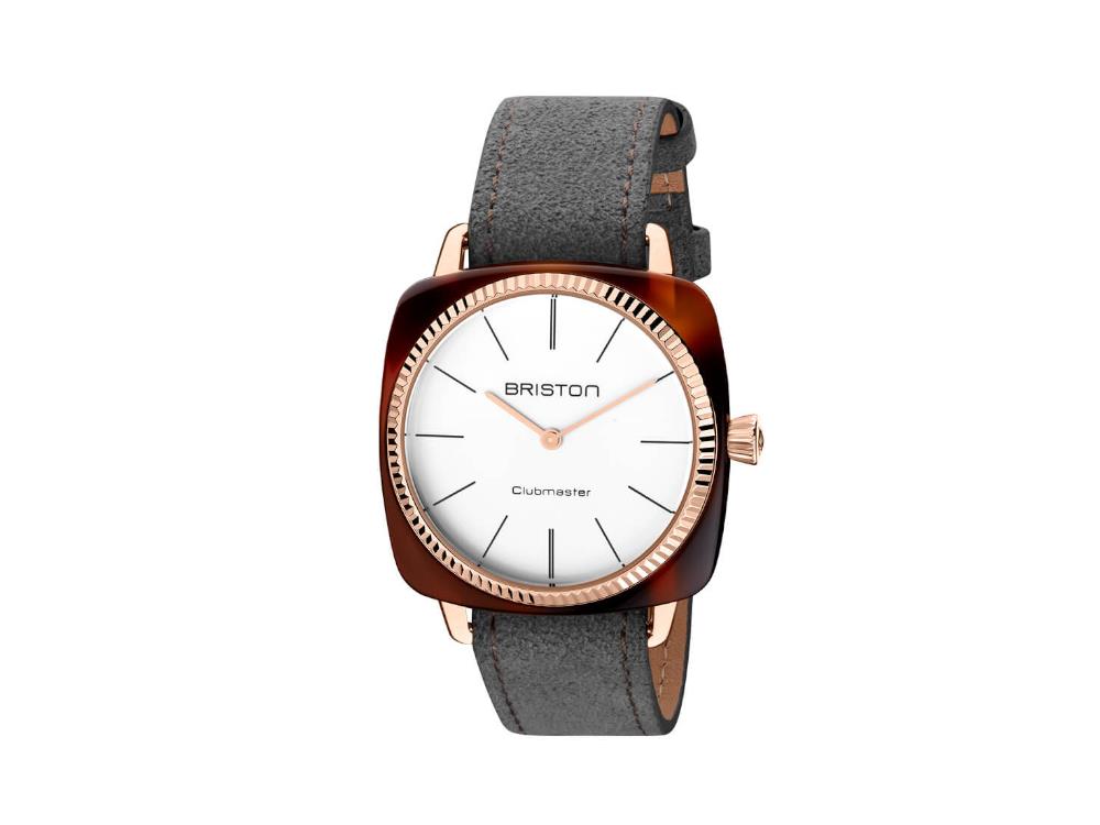 Briston Clubmaster Elegant Quartz Watch, White, 37 mm, 22937.PRA.T.2.LNT