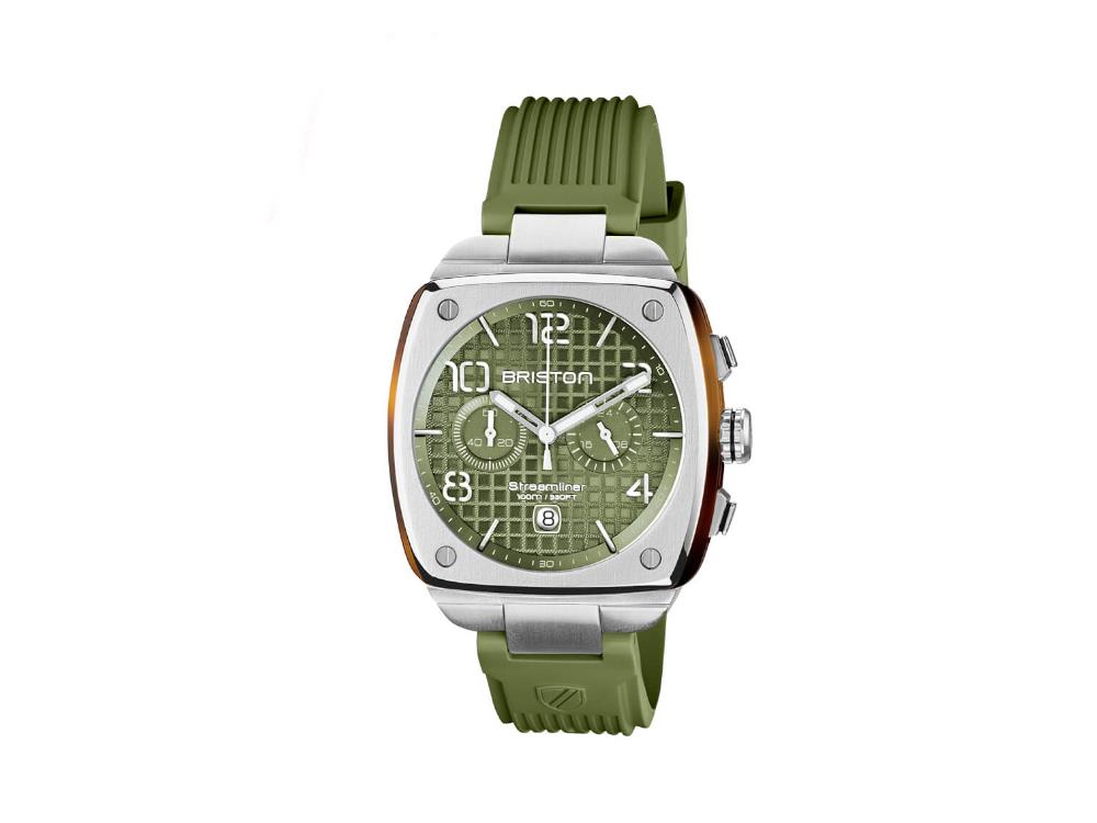 Briston Streamliner Urban Green Olive Quartz Watch, 42 mm, 23142.S.T.26.ROL