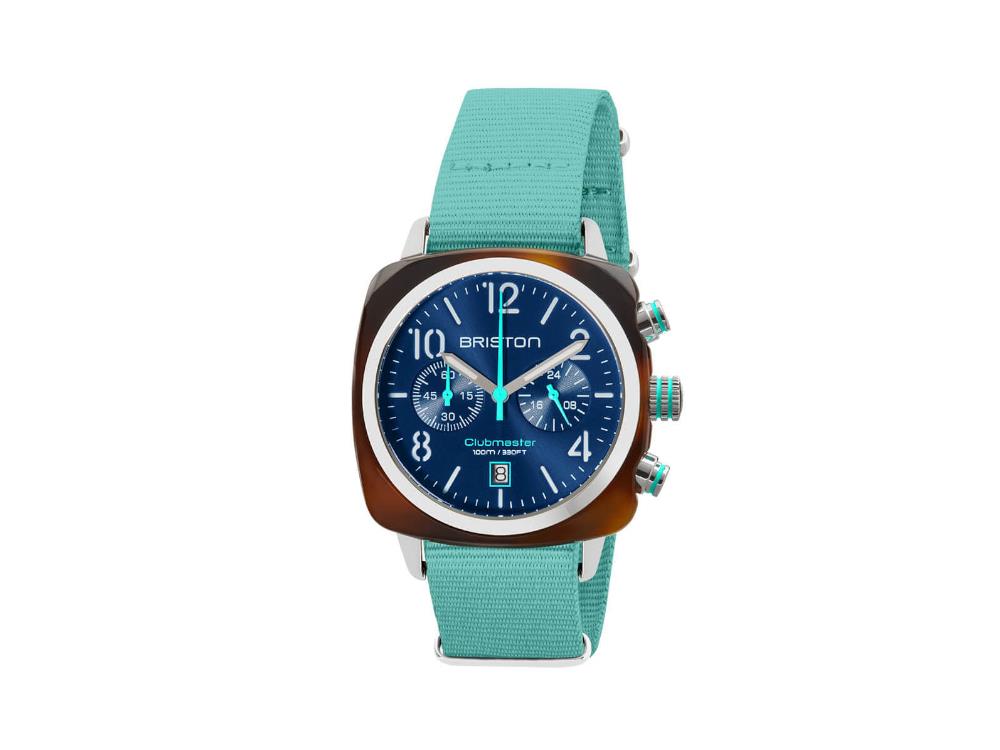 Briston Clubmaster Classic Summer Vibes Quartz Watch, Blue, 40 mm
