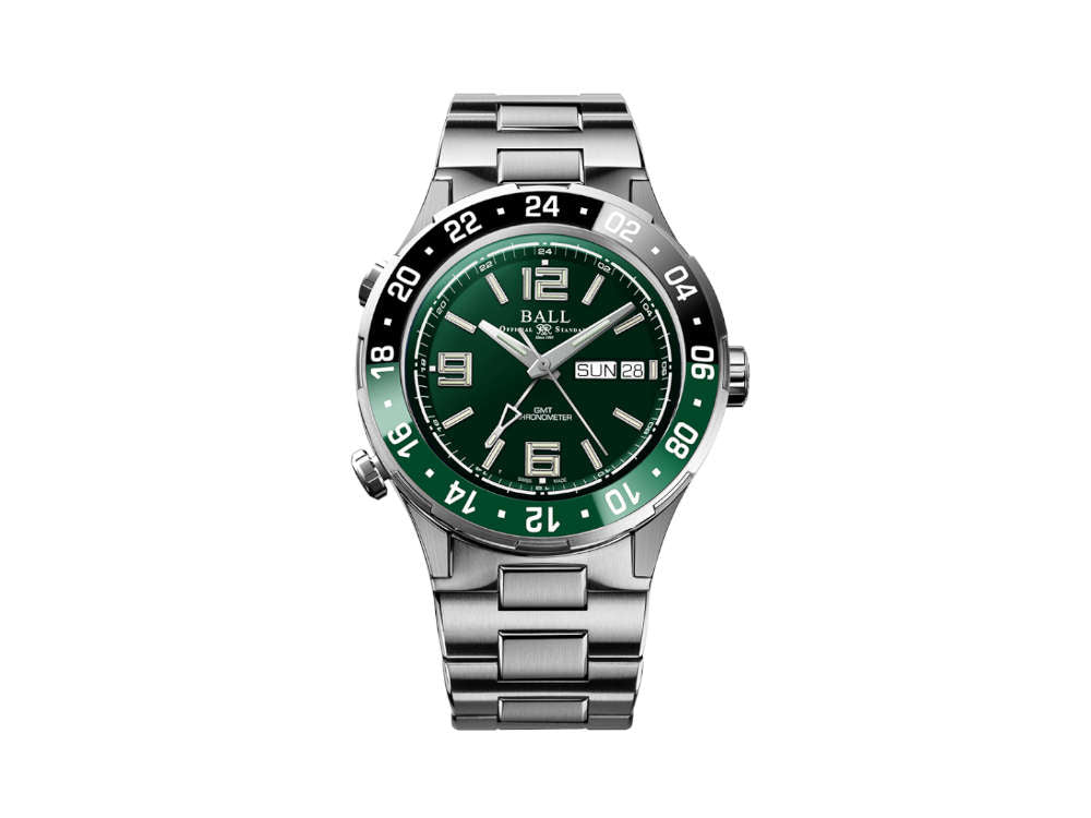 Ball Roadmaster Marine GMT Automatic Watch, Green, 40 mm, GMT, DG3030B-S2C-GR