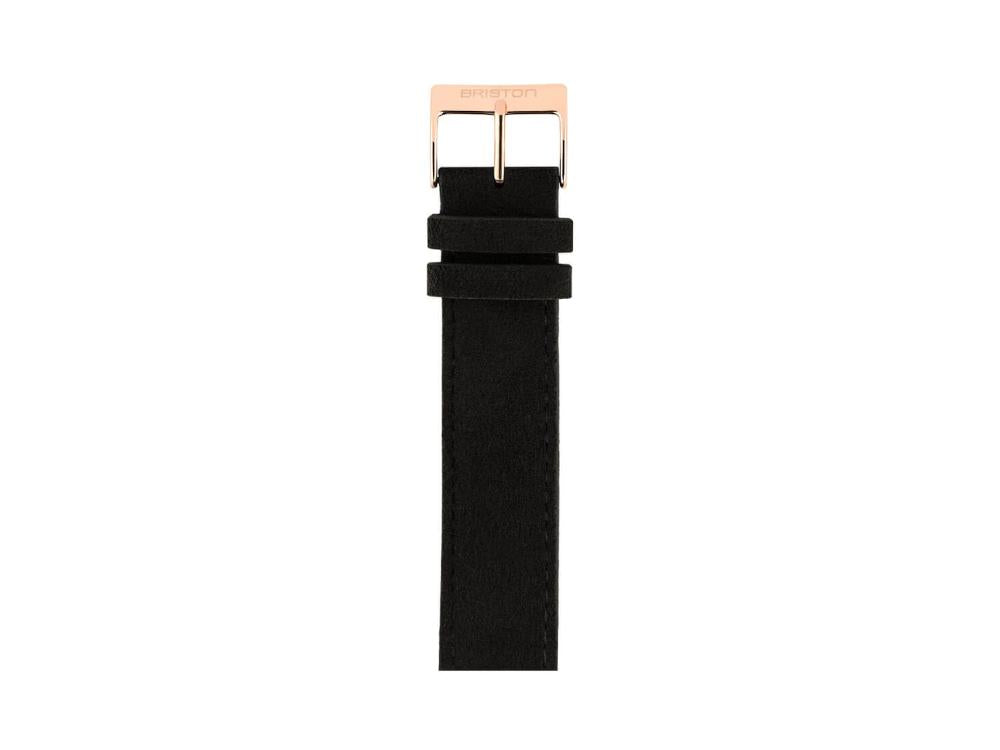 Bracelet in Suede, Noir, 18 mm, NLN18.PVDRG.B